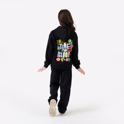 TIME TO BLOOM PRINTED HOODIE